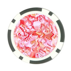 Cherry Blossom Cascades Abstract Floral Pattern Pink White  Poker Chip Card Guard (10 Pack) by CrypticFragmentsDesign