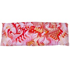 Cherry Blossom Cascades Abstract Floral Pattern Pink White  Body Pillow Case (dakimakura) by CrypticFragmentsDesign