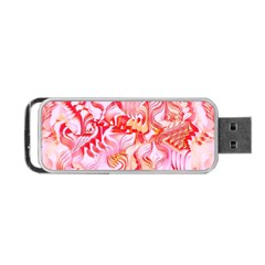 Cherry Blossom Cascades Abstract Floral Pattern Pink White  Portable Usb Flash (one Side) by CrypticFragmentsDesign