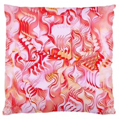 Cherry Blossom Cascades Abstract Floral Pattern Pink White  Large Flano Cushion Case (one Side) by CrypticFragmentsDesign