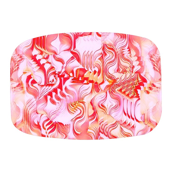 Cherry Blossom Cascades Abstract Floral Pattern Pink White  Mini Square Pill Box