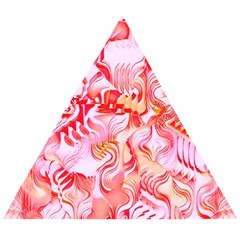 Cherry Blossom Cascades Abstract Floral Pattern Pink White  Wooden Puzzle Triangle by CrypticFragmentsDesign