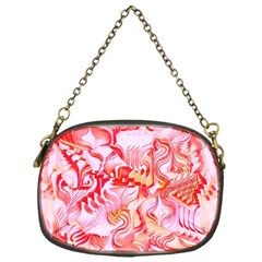 Cherry Blossom Cascades Abstract Floral Pattern Pink White  Chain Purse (one Side) by CrypticFragmentsDesign