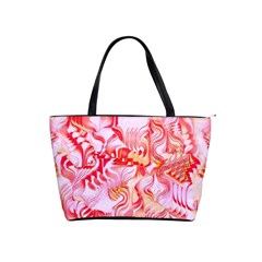 Cherry Blossom Cascades Abstract Floral Pattern Pink White  Classic Shoulder Handbag by CrypticFragmentsDesign