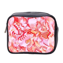 Cherry Blossom Cascades Abstract Floral Pattern Pink White  Mini Toiletries Bag (two Sides) by CrypticFragmentsDesign