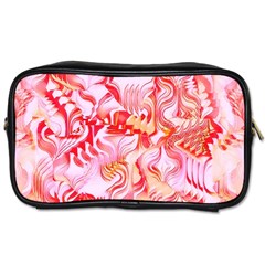 Cherry Blossom Cascades Abstract Floral Pattern Pink White  Toiletries Bag (one Side) by CrypticFragmentsDesign