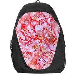 Cherry Blossom Cascades Abstract Floral Pattern Pink White  Backpack Bag by CrypticFragmentsDesign