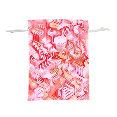 Cherry Blossom Cascades Abstract Floral Pattern Pink White  Lightweight Drawstring Pouch (s) by CrypticFragmentsDesign