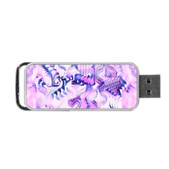 Hydrangea Blossoms Fantasy Gardens Pastel Pink And Blue Portable Usb Flash (one Side) by CrypticFragmentsDesign