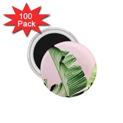 Palm Leaves On Pink 1 75  Magnets (100 Pack)  by goljakoff