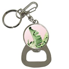 Palm Leaves On Pink Bottle Opener Key Chain by goljakoff