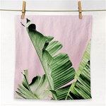 Palm leaves on pink Face Towel Front