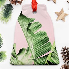 Palm Leaves On Pink Bell Ornament (two Sides) by goljakoff