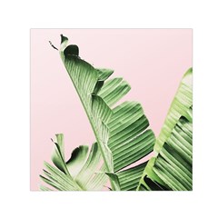 Palm Leaves On Pink Small Satin Scarf (square) by goljakoff