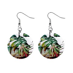 Tropical Leaves Mini Button Earrings by goljakoff