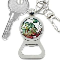 Tropical Leaves Bottle Opener Key Chain by goljakoff