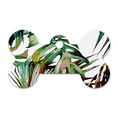 Tropical Leaves Dog Tag Bone (one Side) by goljakoff