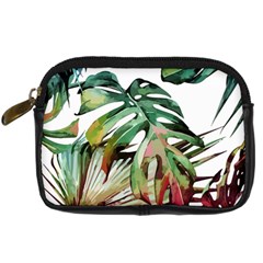 Tropical Leaves Digital Camera Leather Case by goljakoff