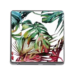 Tropical Leaves Memory Card Reader (square 5 Slot) by goljakoff