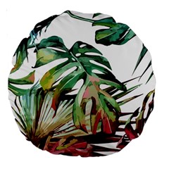 Tropical Leaves Large 18  Premium Round Cushions by goljakoff