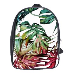 Tropical Leaves School Bag (xl) by goljakoff