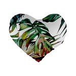 Tropical leaves Standard 16  Premium Heart Shape Cushions Front