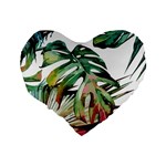 Tropical leaves Standard 16  Premium Heart Shape Cushions Back