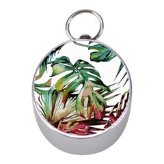 Tropical Leaves Mini Silver Compasses by goljakoff