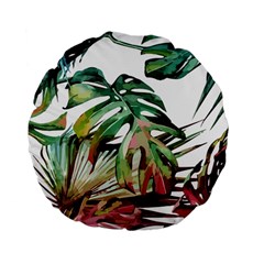 Tropical Leaves Standard 15  Premium Flano Round Cushions by goljakoff