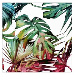 Tropical Leaves Large Satin Scarf (square) by goljakoff