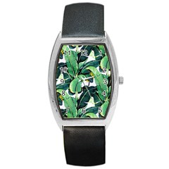 Banana Leaves Barrel Style Metal Watch by goljakoff