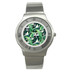 Banana Leaves Stainless Steel Watch by goljakoff