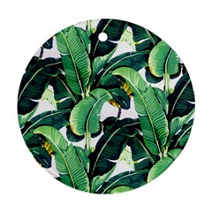 Banana Leaves Round Ornament (two Sides) by goljakoff