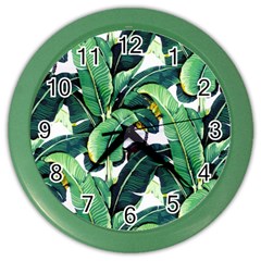 Banana Leaves Color Wall Clock by goljakoff