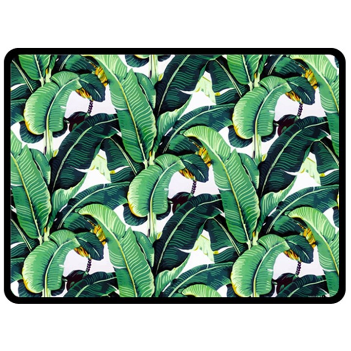 Banana leaves Fleece Blanket (Large) 