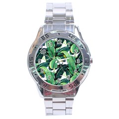 Banana Leaves Stainless Steel Analogue Watch by goljakoff