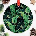 Night banana leaves Ornament (Round) Front