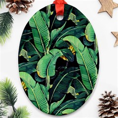 Night Banana Leaves Ornament (oval) by goljakoff