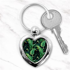 Night Banana Leaves Key Chain (heart) by goljakoff