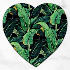 Night Banana Leaves Jigsaw Puzzle (heart) by goljakoff