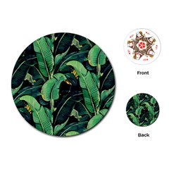 Night Banana Leaves Playing Cards Single Design (round) by goljakoff