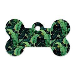 Night Banana Leaves Dog Tag Bone (two Sides) by goljakoff