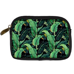 Night Banana Leaves Digital Camera Leather Case by goljakoff