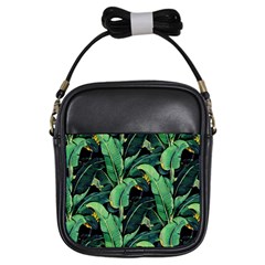 Night Banana Leaves Girls Sling Bag by goljakoff