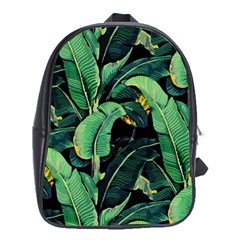 Night Banana Leaves School Bag (xl) by goljakoff