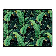 Night Banana Leaves Double Sided Fleece Blanket (small)  by goljakoff