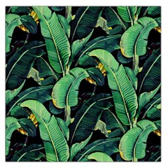 Night Banana Leaves Large Satin Scarf (square) by goljakoff