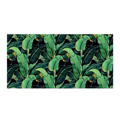 Night Banana Leaves Satin Wrap by goljakoff