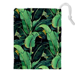 Night Banana Leaves Drawstring Pouch (4xl) by goljakoff