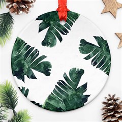 Banana Leaves Ornament (round) by goljakoff